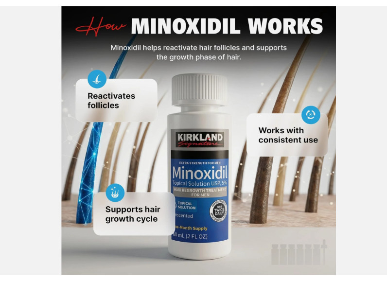 Kirkland Minoxidil 5% Extra Strength Men 6 Month Supply Hair Regrowth EXP 08/27+