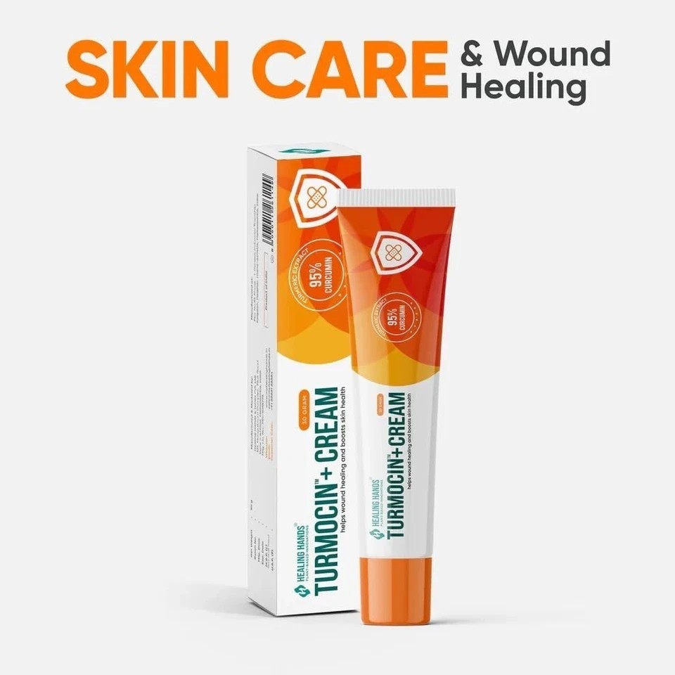 Healing Hands Turmocin Plus Cream 95% Curcumin Turmeric Herbal Skin Repair 30g