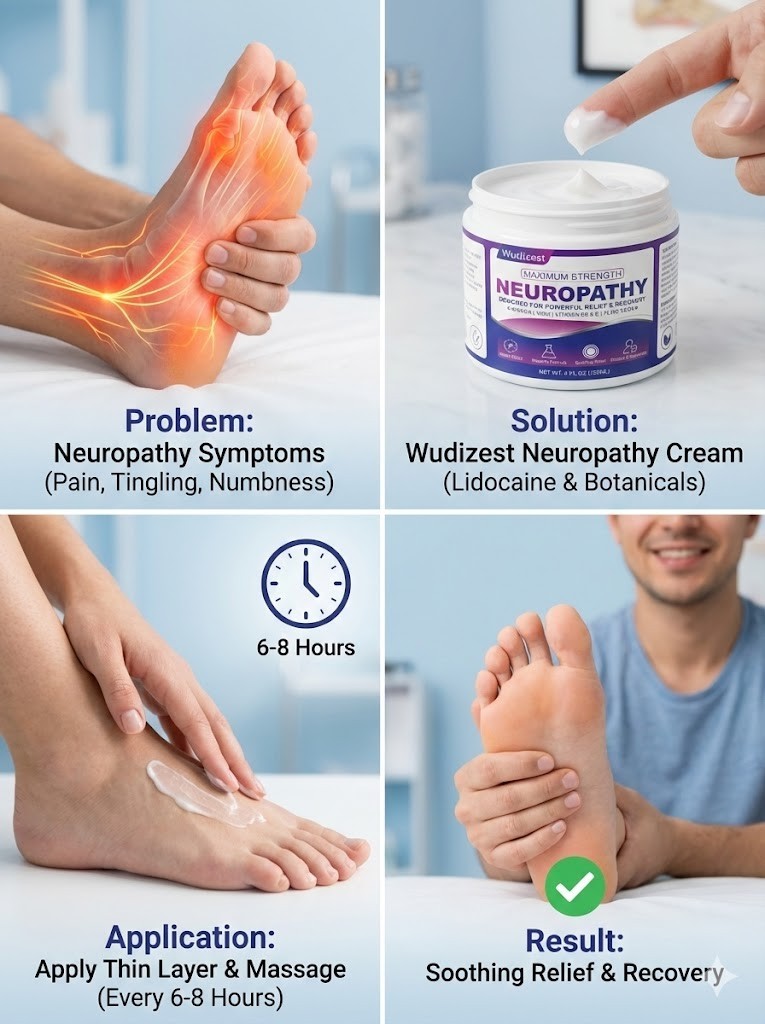 Max Strength Neuropathy Relief Cream Numbing Pain Treatment Arnica MSM 4oz