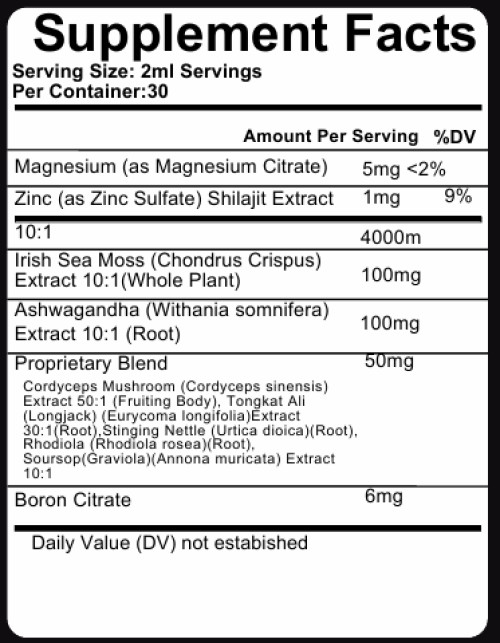 Organic 100% Pure Himalayan Shilajit, Extremely Potent Fulvic Acid, Tincture 2oz