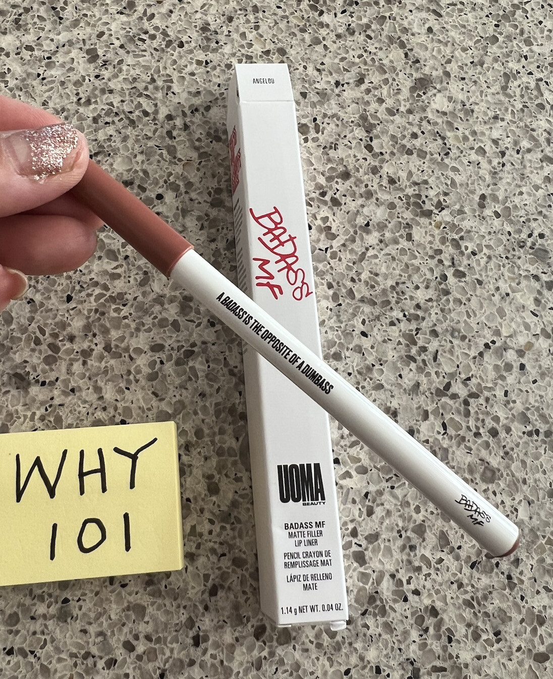 UOMA Badass MF Matte Filler Lip Liner In ANGELOU 1.14g/.04oz FULL SZ BNIB SEAL