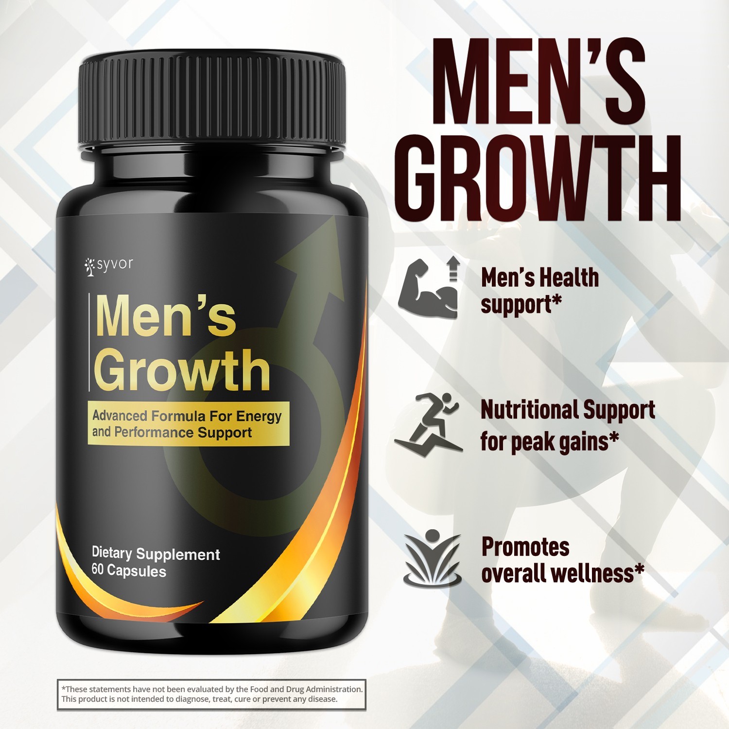 (5 Pack) Men’s Growth Advanced Male Support Supplement Men’sGrowth 300 Capsules