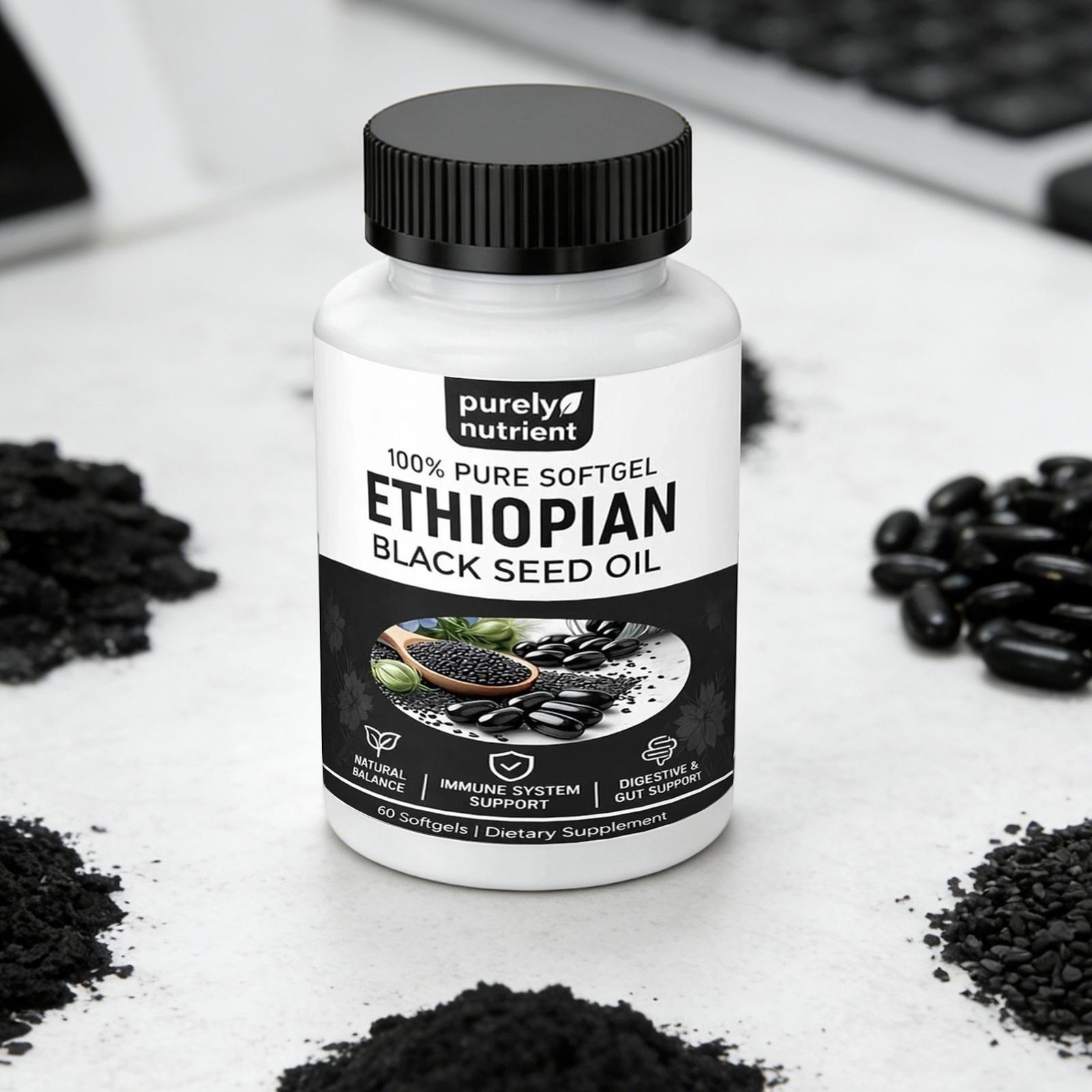 3 PACK Ethiopian Black Seed Oil Softgels |4.64% Thymoquinone |Gluten-Free