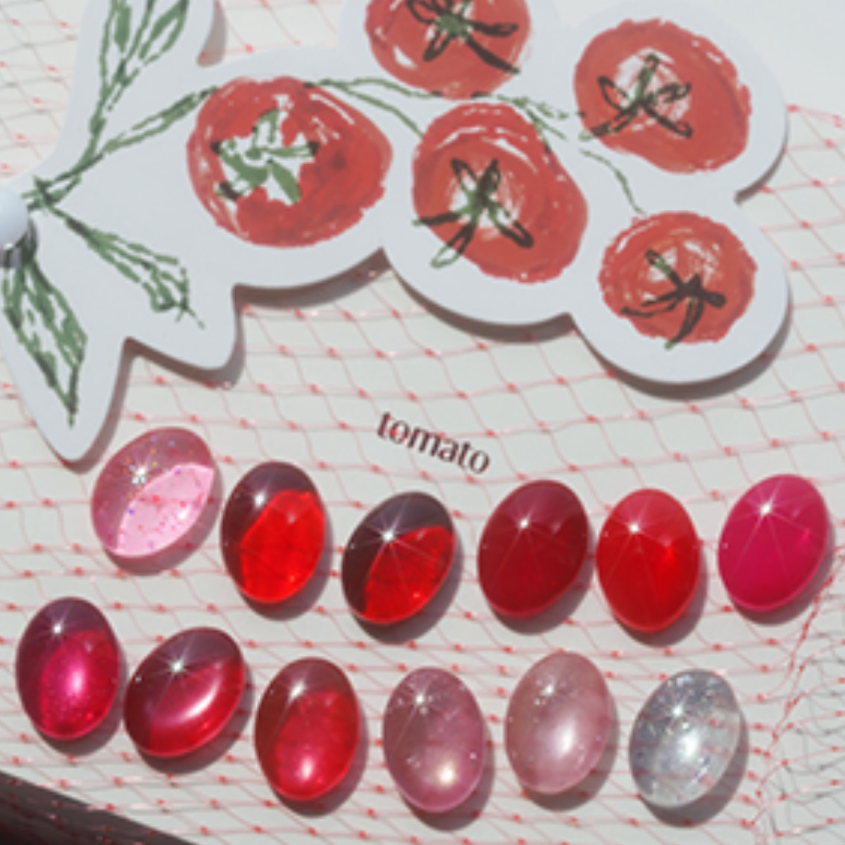 Fauve Gel TOMATO Glitter Syrup & Magnet Red Collection Soak Off Nail Gel