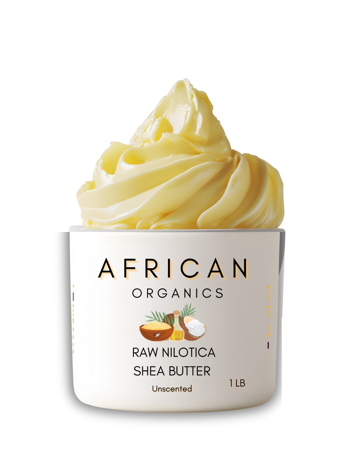 Organic Nilotica Shea Butter Pure, Raw, Unscented, Fair-Trade, 1 Pound