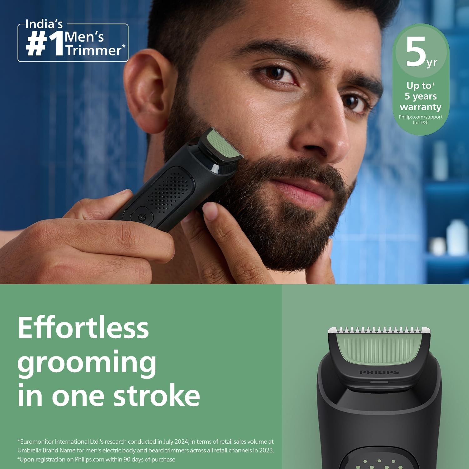 Philips India’s No.1 Men’s Trimmer,MG3941/15,Green