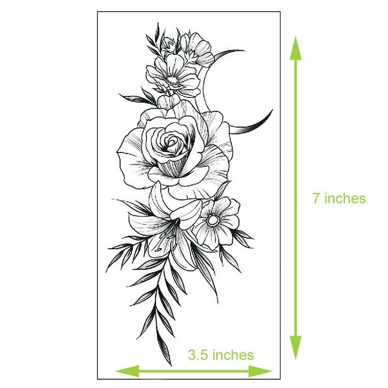 5 Flower Tattoo Sheets – Waterproof, Safe & Easy to Apply