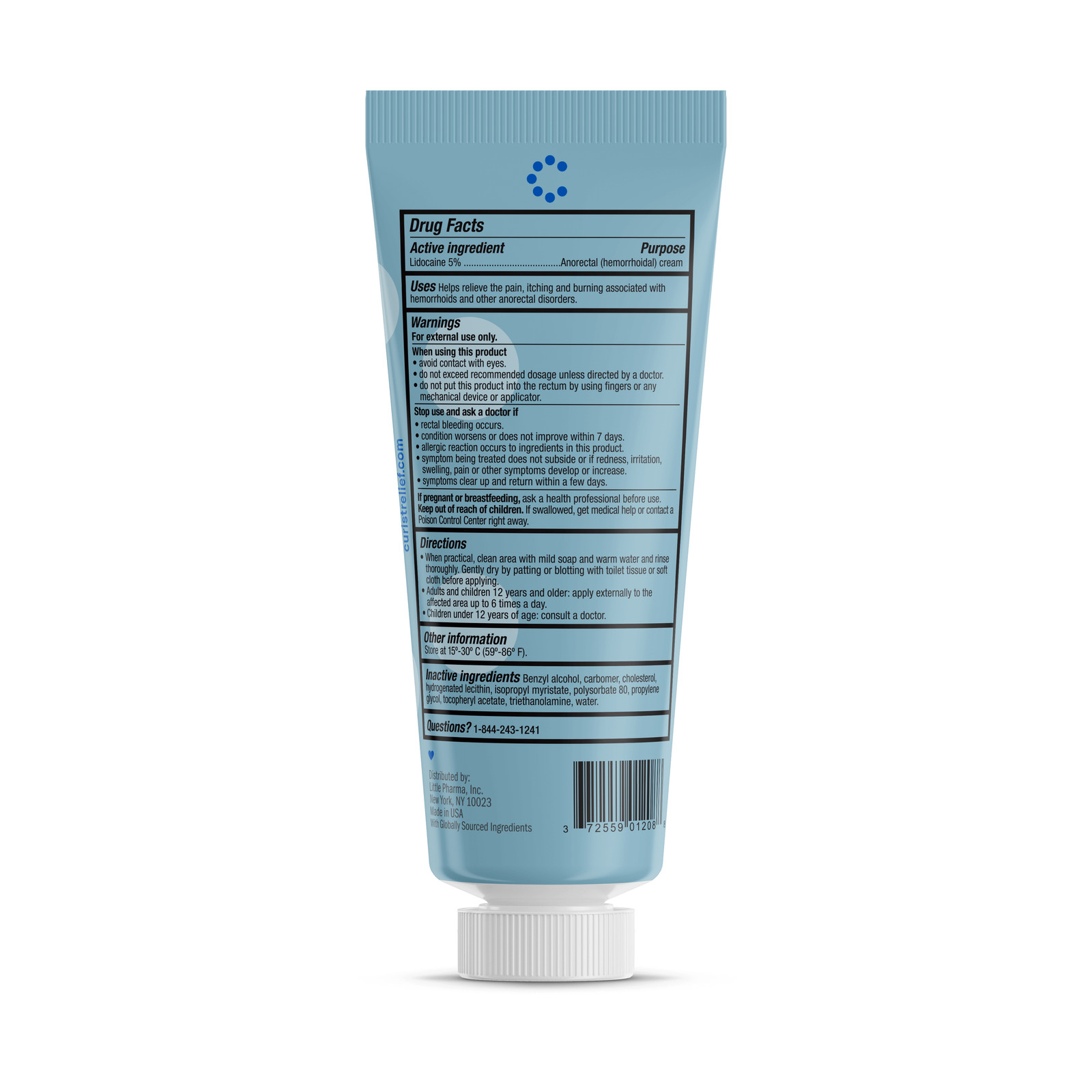 Curist Lidocaine Cream 5% 6 oz Tube Numbing Relief 6 oz Bulk Lidocaine 5%