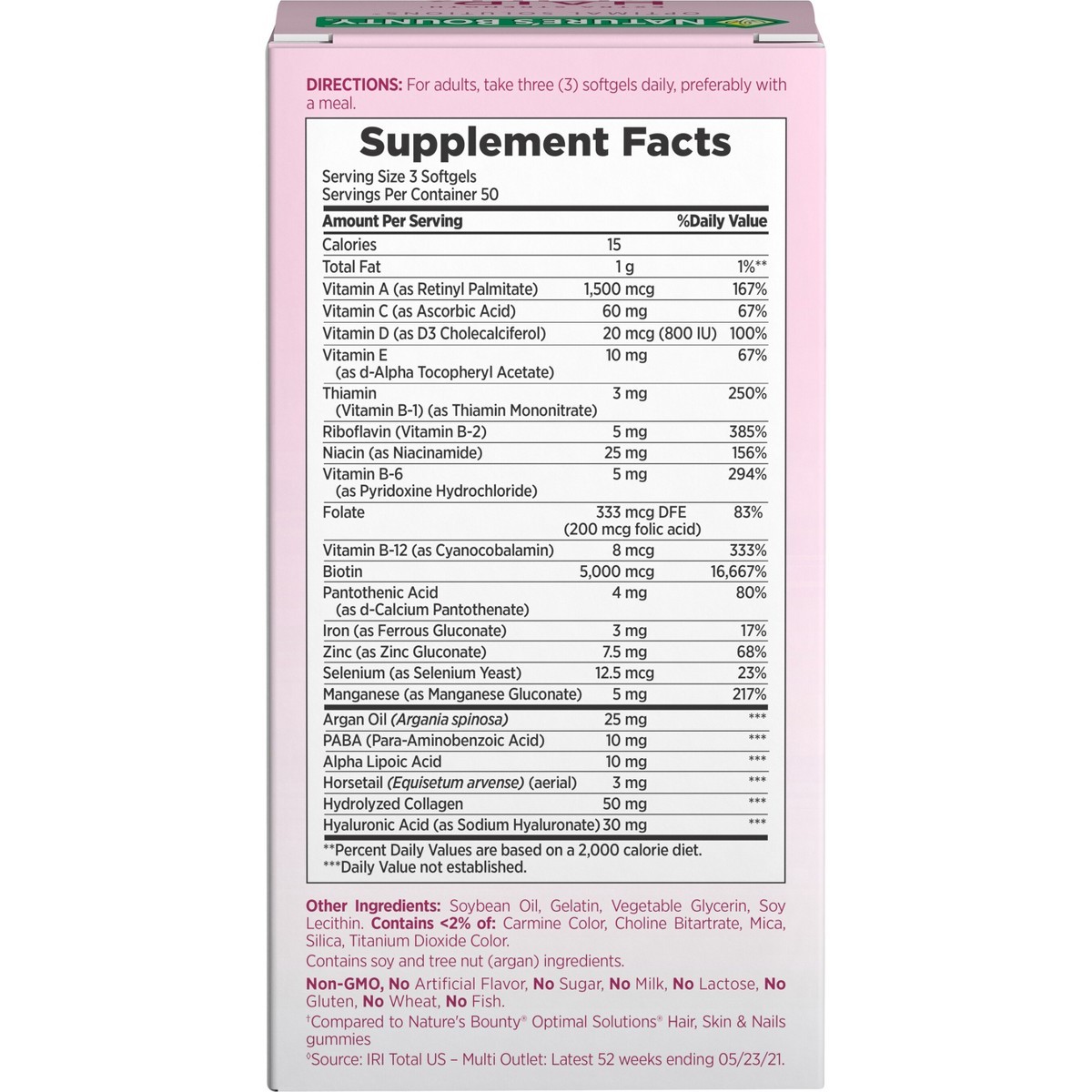 Nature’s Bounty Optimal Solutions Extra Strength Hair, Skin Biotin – 150ct