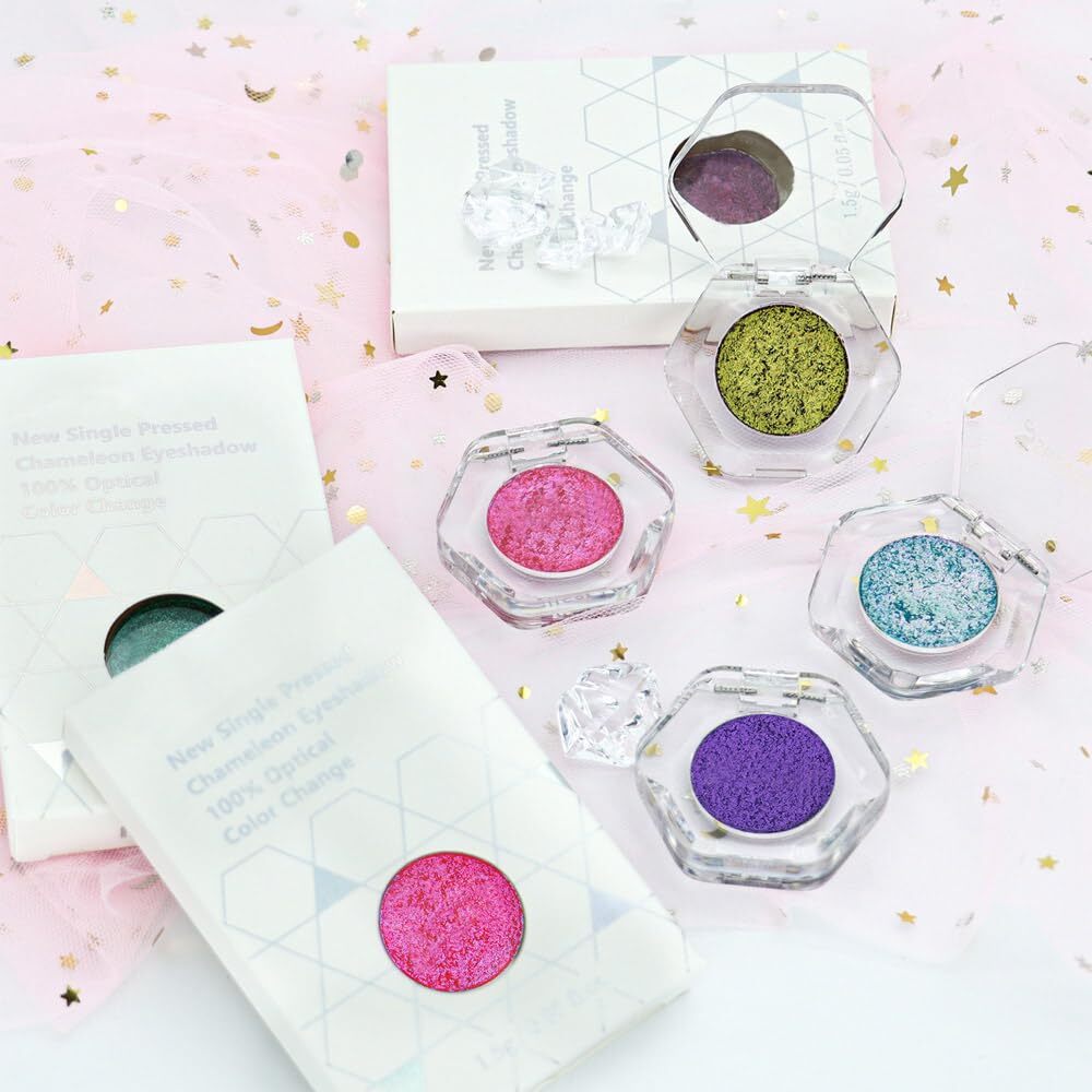 evpct Green Teal Shimmery Eyeshadow Palette, Teal Glitter Loose High Pigment