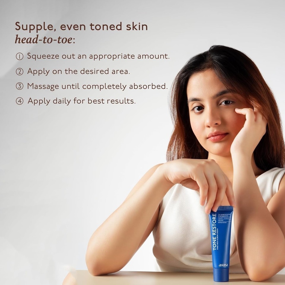ASAYA Tone Restore Cream for Dark Knees, Elbows Neck Brightening & Smoothing 50g