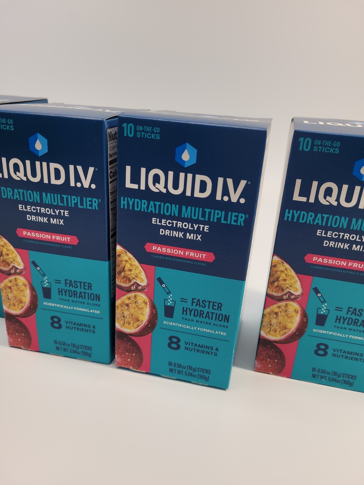 (40) Liquid IV Hydration Drink Multiplier, Passion Fruit, 0.56 oz Best By 07/27