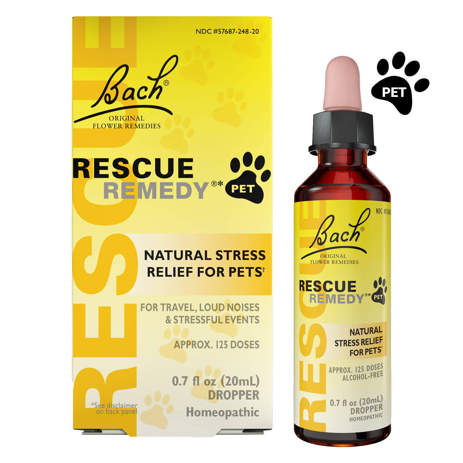 Bach RESCUE REMEDY Pet Dropper Natural Stress Relief 0.7 fl oz 20mL