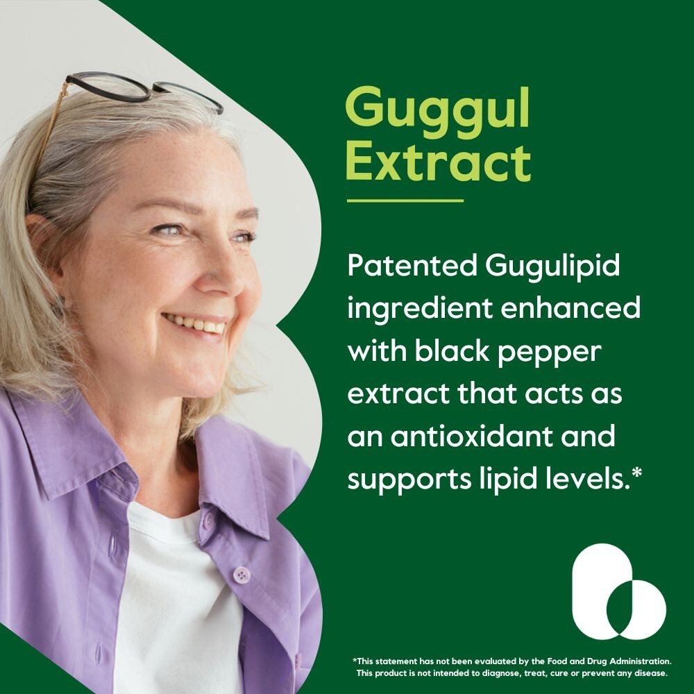 Guggul Extract 500mg (Gugulipid) (120 Vegetarian Capsules)-Clinically Researched