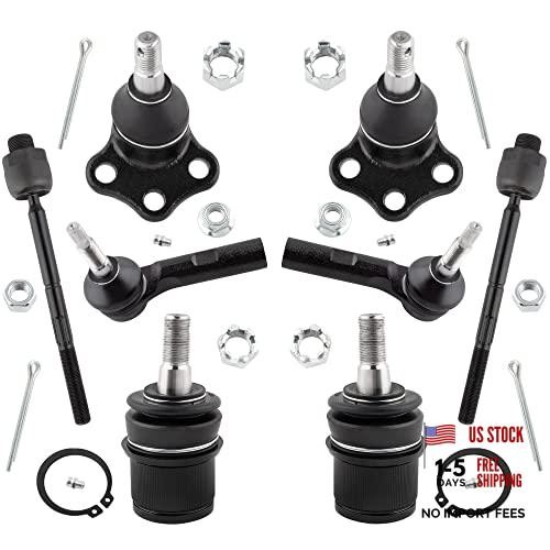 (Set of 8) 4WD Front Upper Lower Ball Joints Inner Outer Tie Rods Front