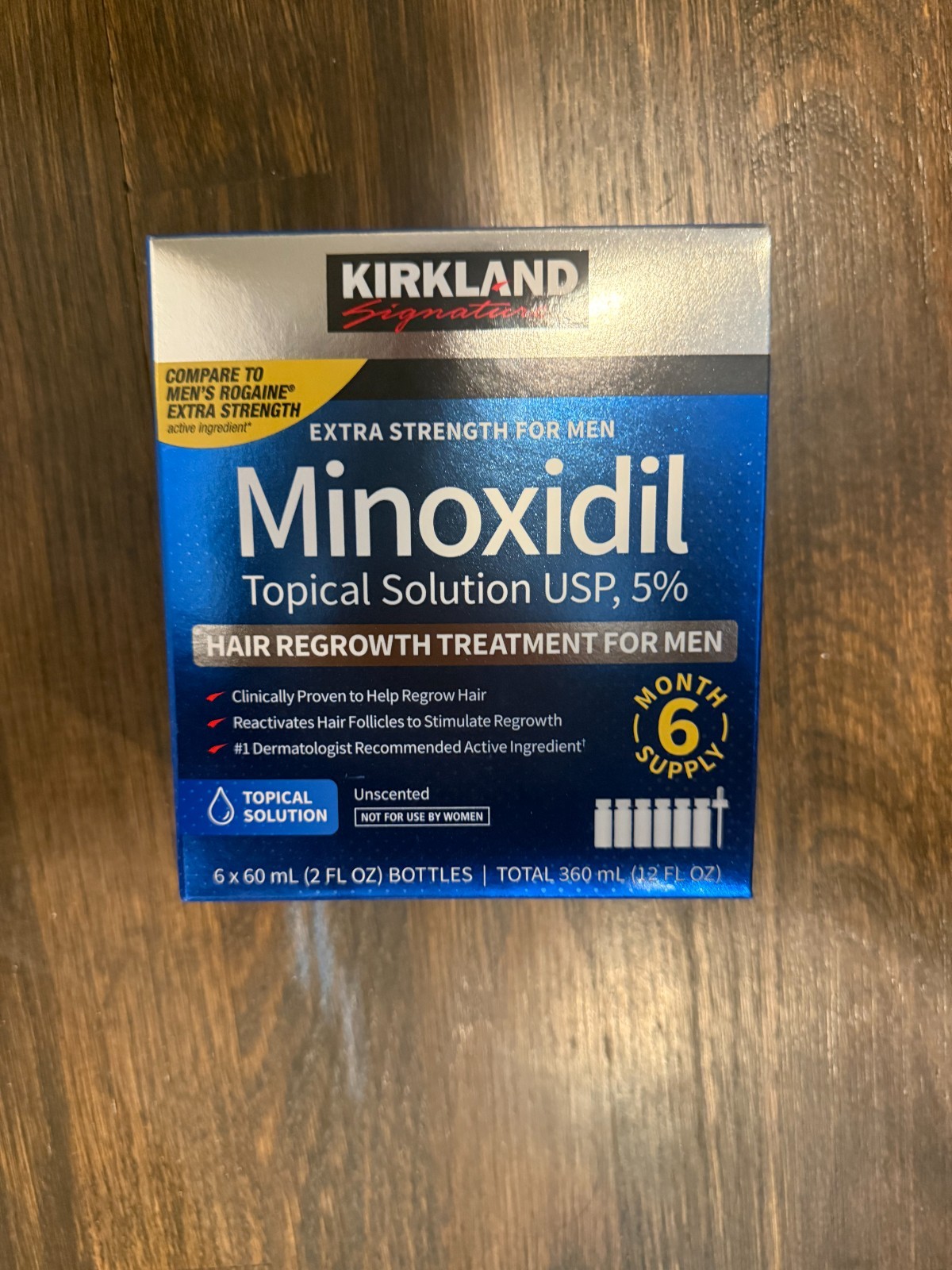 Kirkland Signature Minoxidil 5% Hair Regrowth Treatment for Men – 6 Month Supply