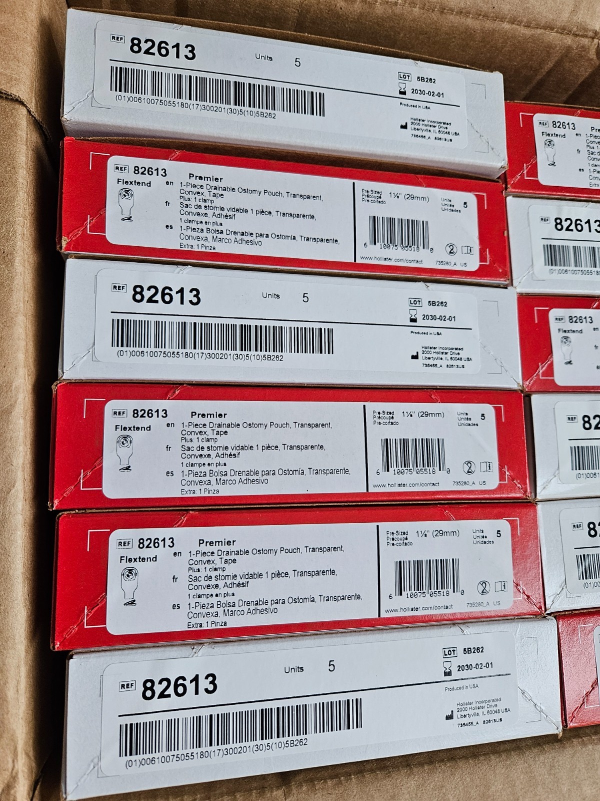 LOT 12 BOXES – Hollister 82613 Convex Ostomy Pouch 1 1/8″ Flange 29mm EX 2029-30