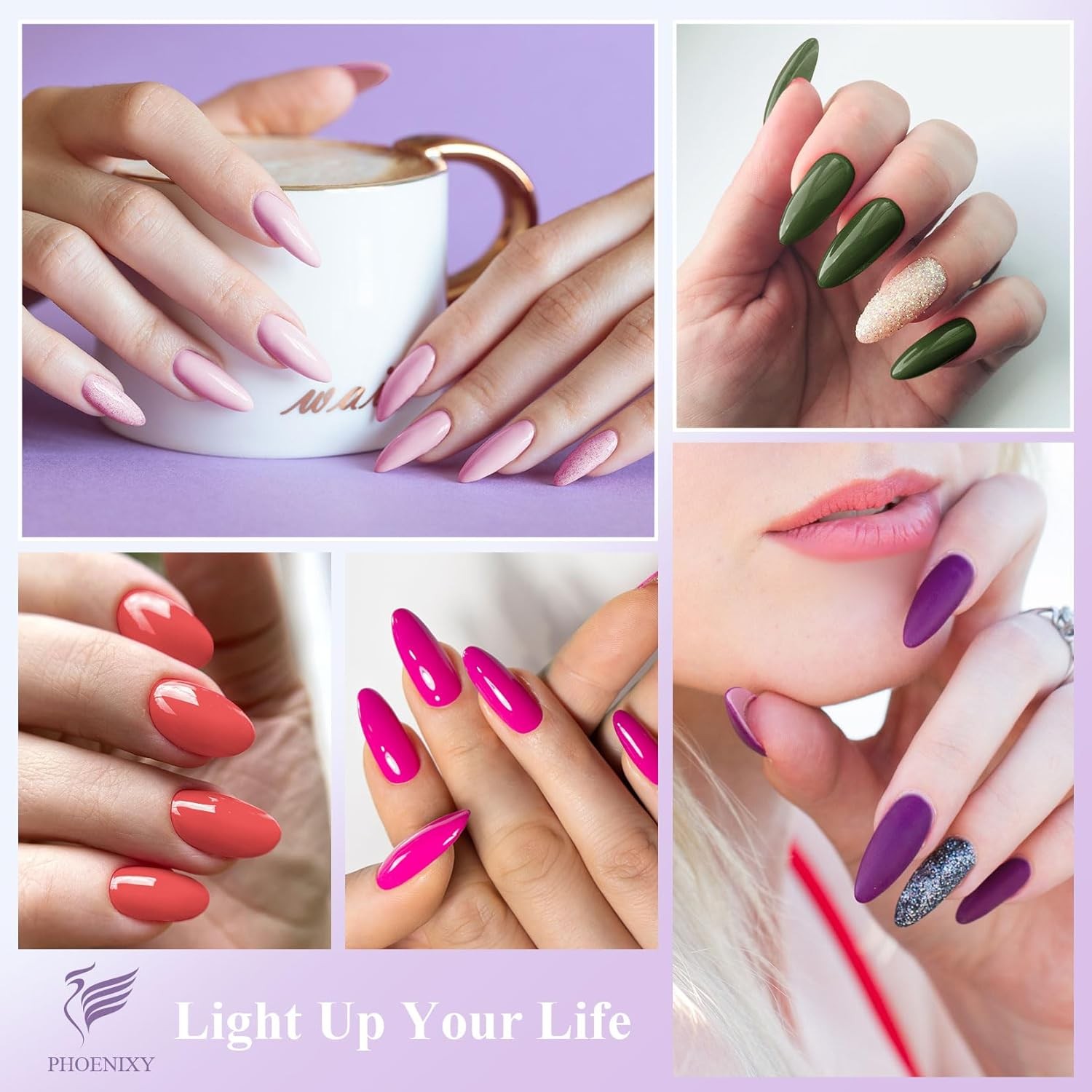 24 PCS Gel Nail Polish Set,21 Colors Gel Nail Polish Kit with Base Glossy Matte