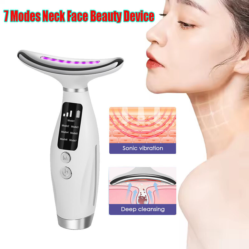 Neck Face Lifting Massager Skin Tighten Device LED Anti Wrinkle Double Chin US