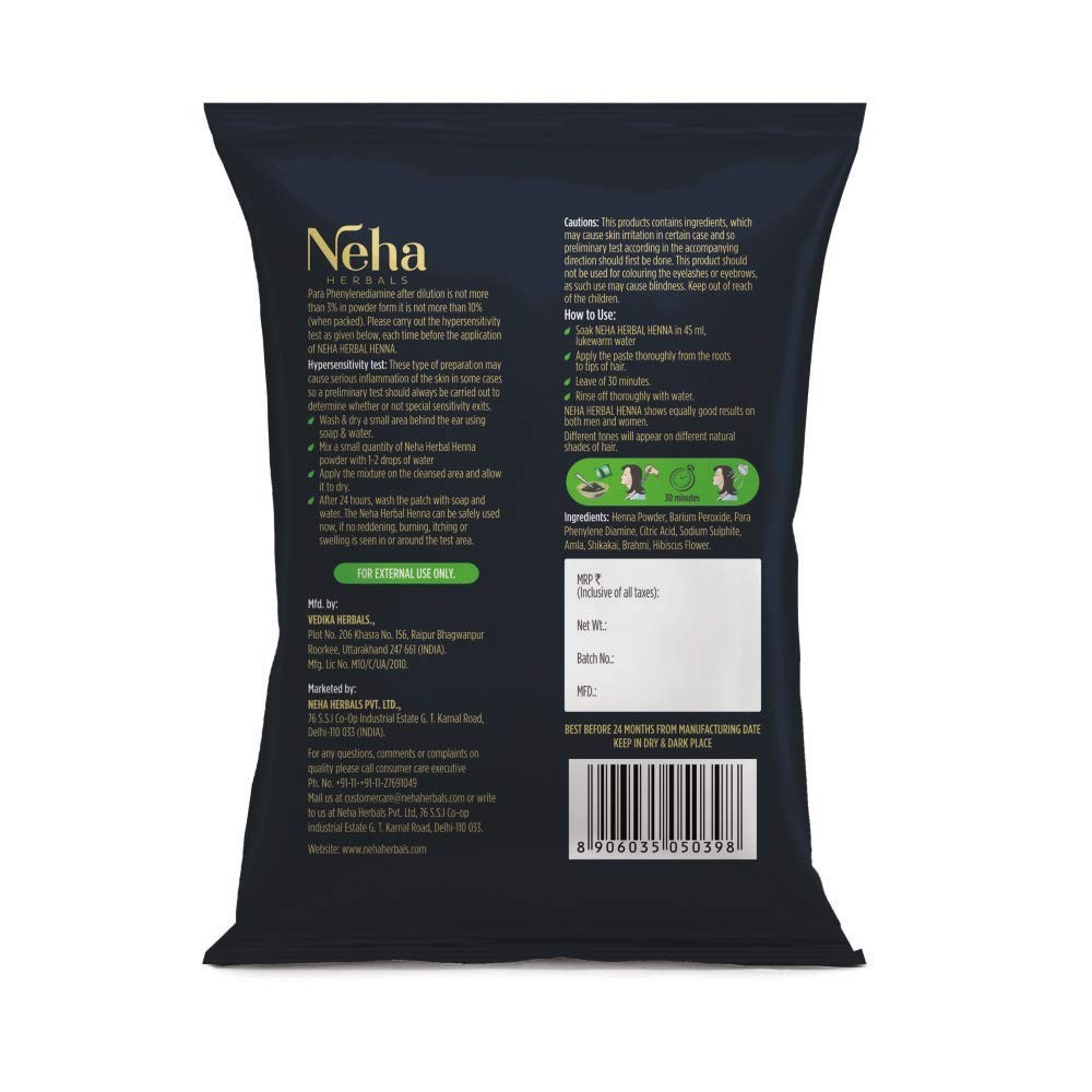 Neha Herbals Henna Colour – Black (Pack of 10)