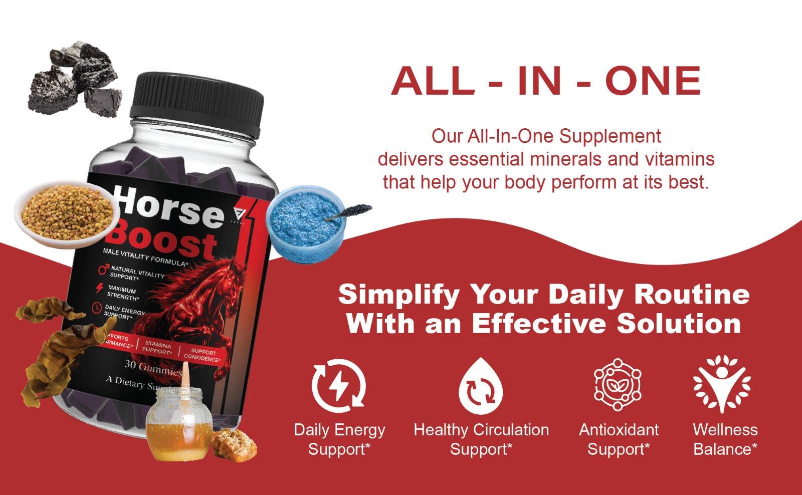 (2 Pack) Horse Boost Gummies, HorseBoost Male Performance (60 Gummies)
