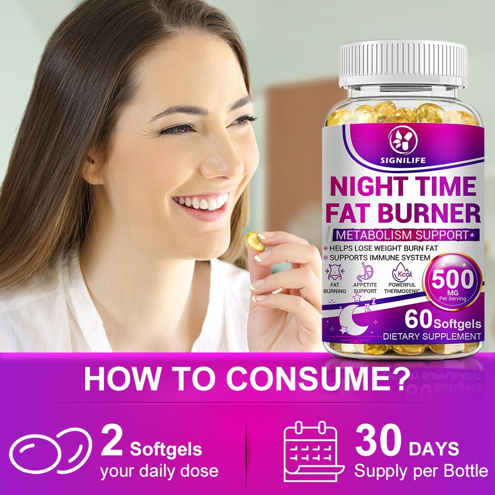 Night Time Fat Burner for Weight Loss Support Sleep Aid Appetite Suppressant-