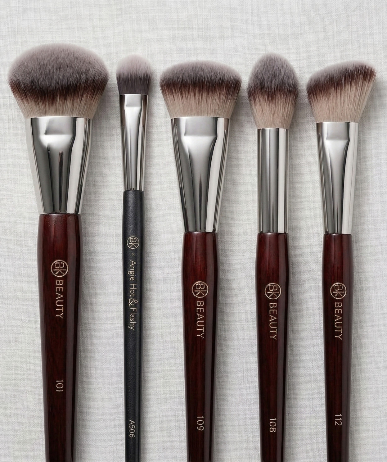 BK Beauty 5pc Brush Set 101 A506 Kitten Paw 108 109 112 Foundation Concealer Kit