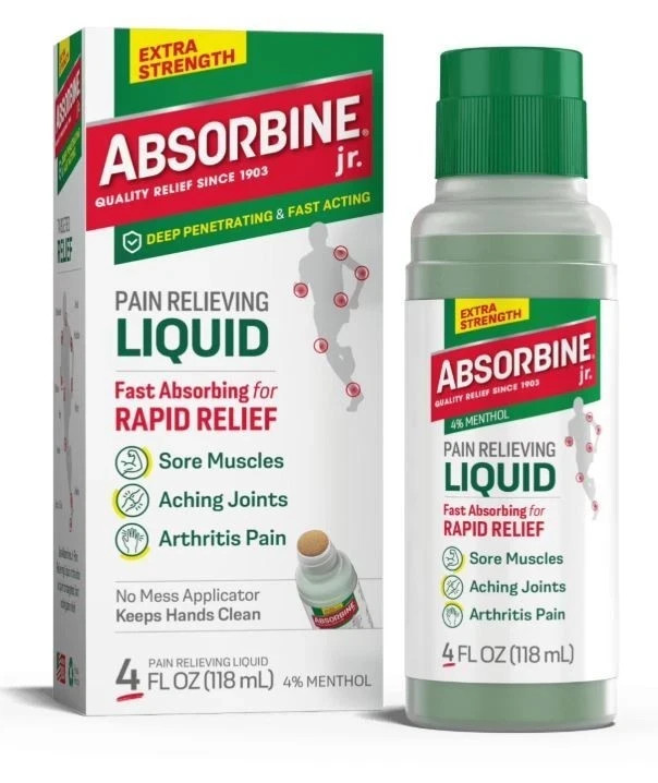 Absorbine Jr. Extra Strength Pain Relieving Liquid, Liquid Pain Reliever 4 Oz