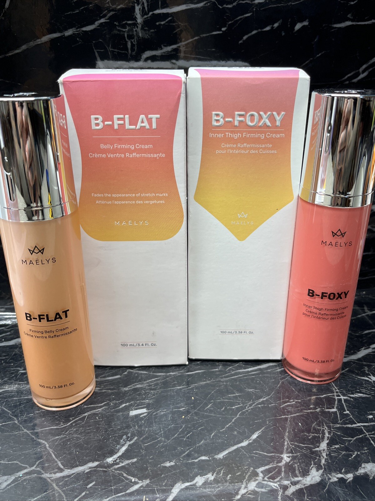Maelys B-Flat Firming Belly Cream + B-FOXY INNER THIGH CREAM 3.38oz New 🔥SALE🔥