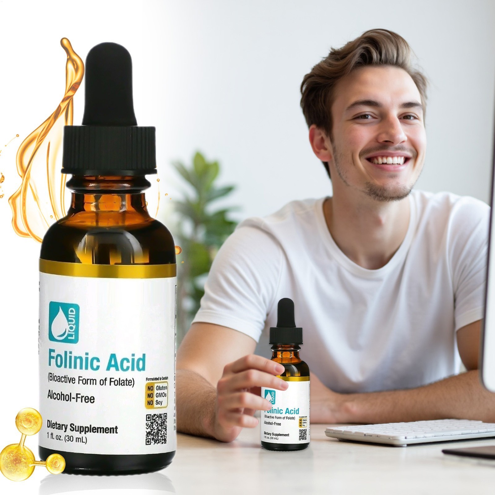Folinic Acid Leucovorin Bioactive Form of Folate Alcohol Free 30ml,Speech Delay