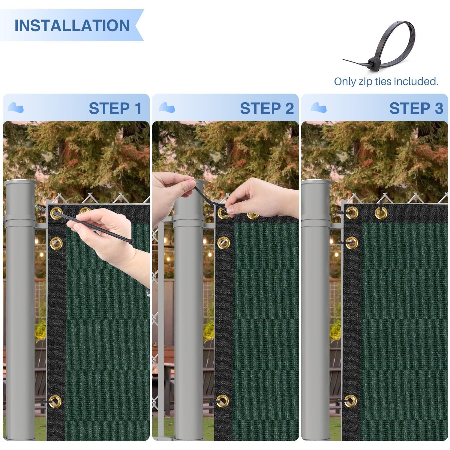 E&K Sunrise 6′ x 20′ Privacy Fence Screen with Grommets, Outdoor Windscreen F…