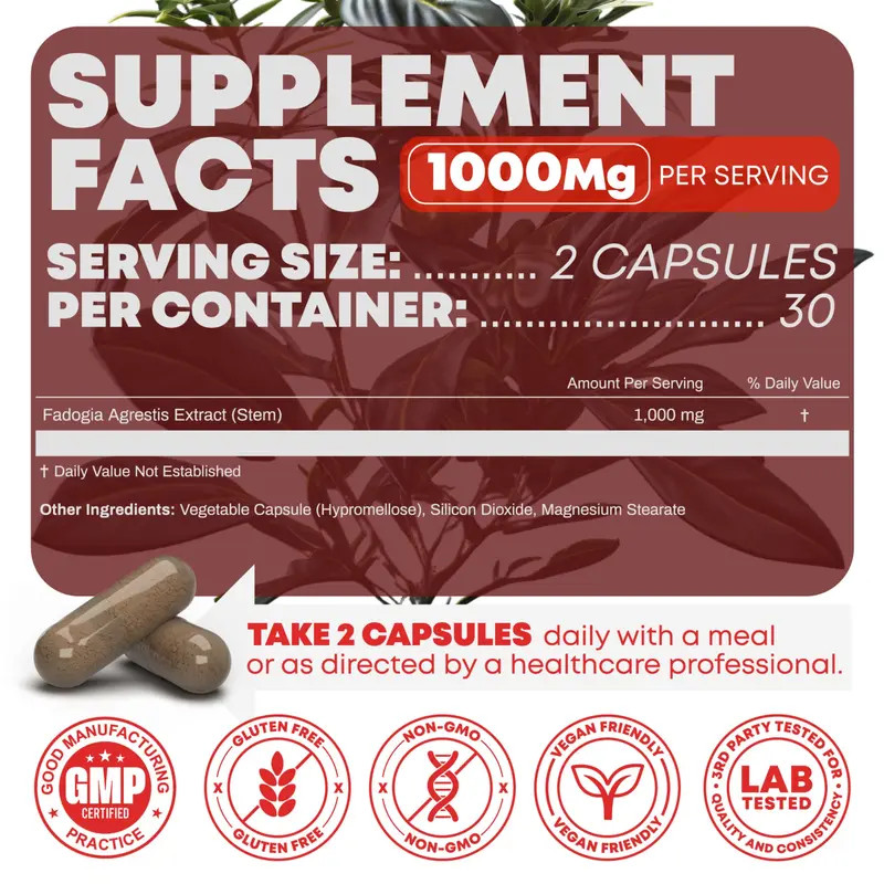 Peak Revival-X Fadogia Agrestis 1000mg, Men Testosterone Support for Muscle Stre