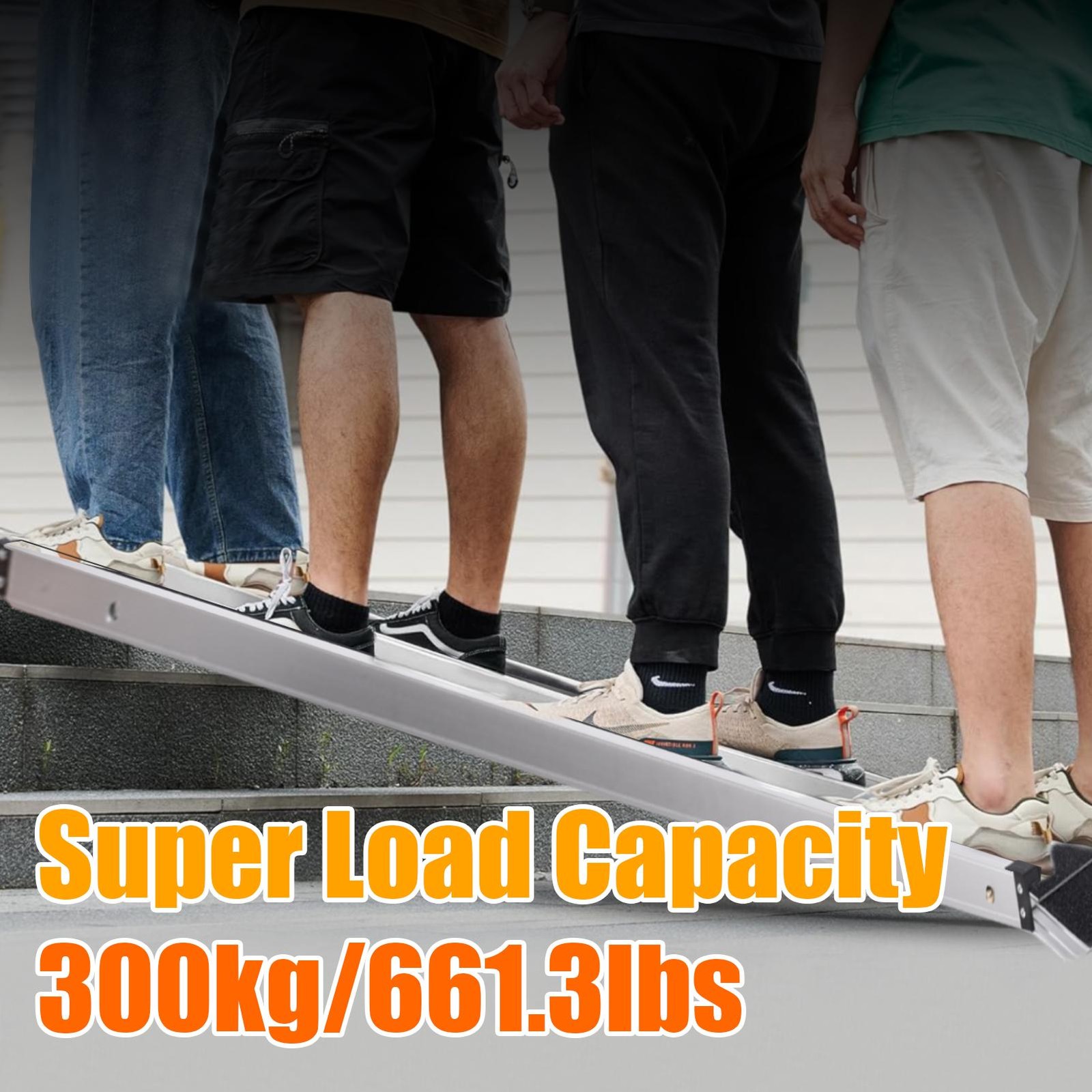 4-8 ft Folding Aluminum Wheelchair Ramp Portable Mobility Scooter Non-Slip