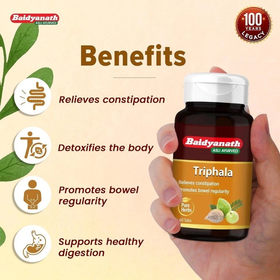 Triphala – 60 Tablets (Pack of 2) | Ayurvedic Blend of Amla, Haritaki & Baheda