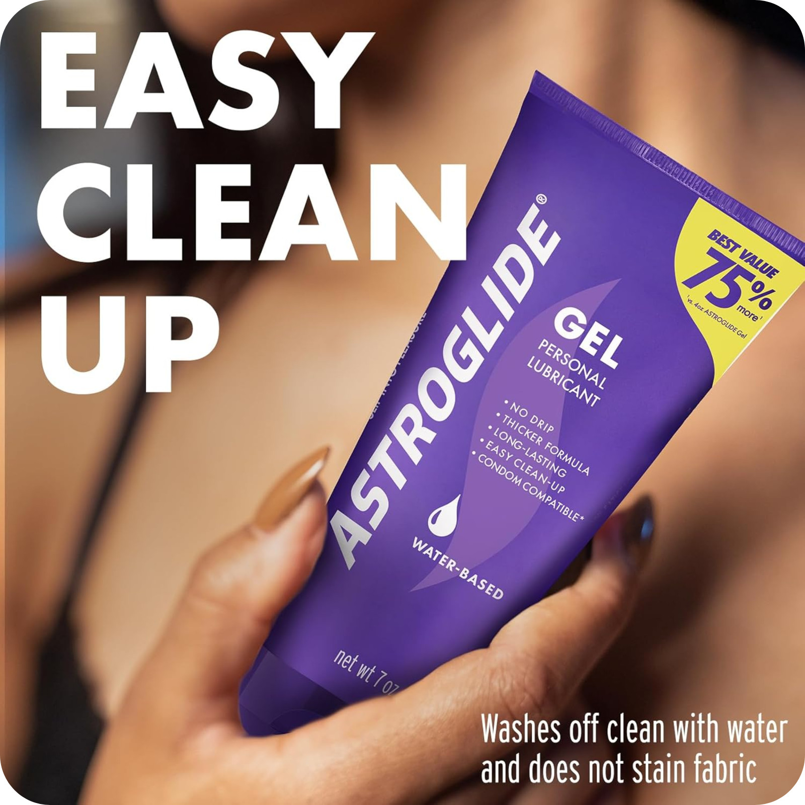 Astroglide Water-Based Gel Personal Lubricant 7 oz Toy Safe No Drip