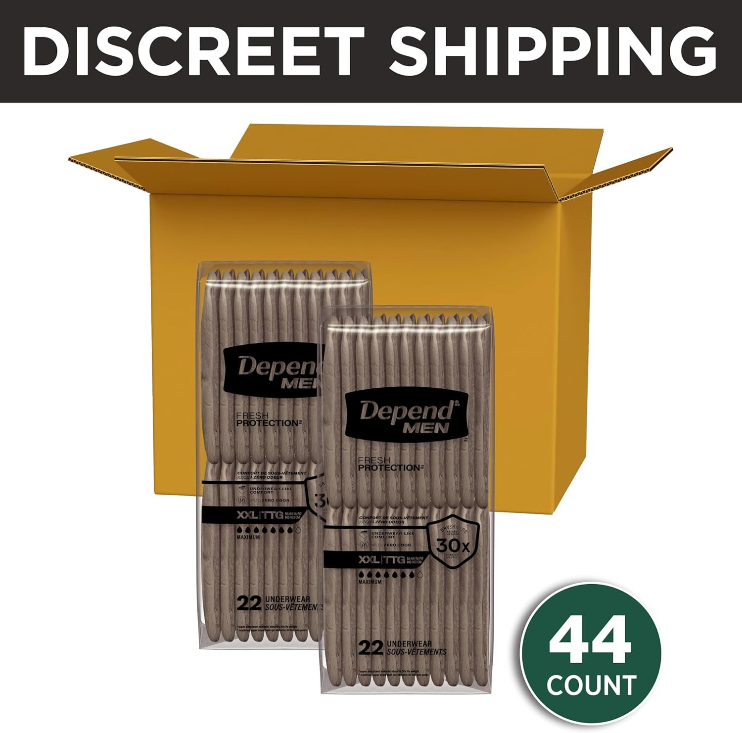 Depend Fresh Protection Adult Diapers, Incontinence Underwear for Men, Disposabl