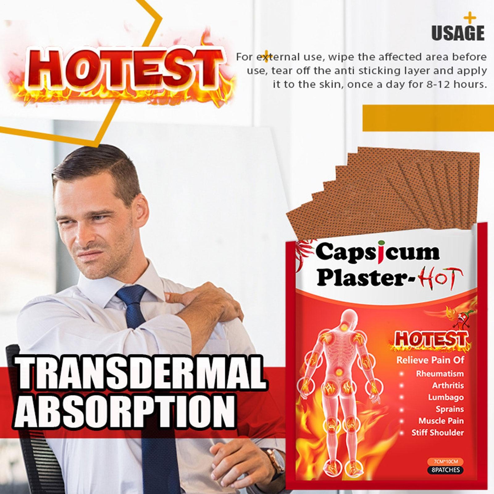 24 Pain Relief Capsicum Plaster For Joint Back Neck Shoulder Muscle Health Patch