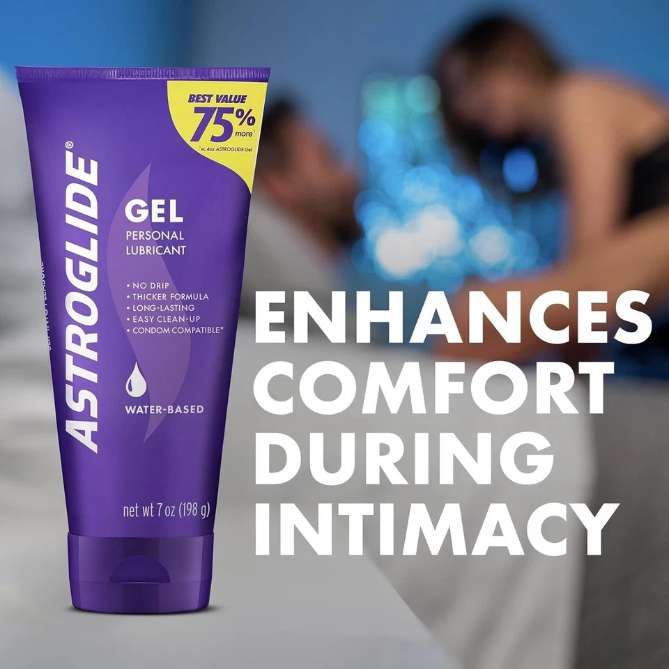 Astroglide Water Based Personal Lubricant Gel 7oz Long Lasting Toy Safe
