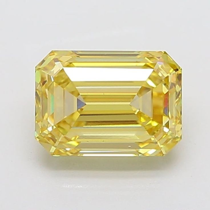 10 Ct Lab-Grown CVD Diamond Emerald Cut Natural Yellow Color VVS1 Certified