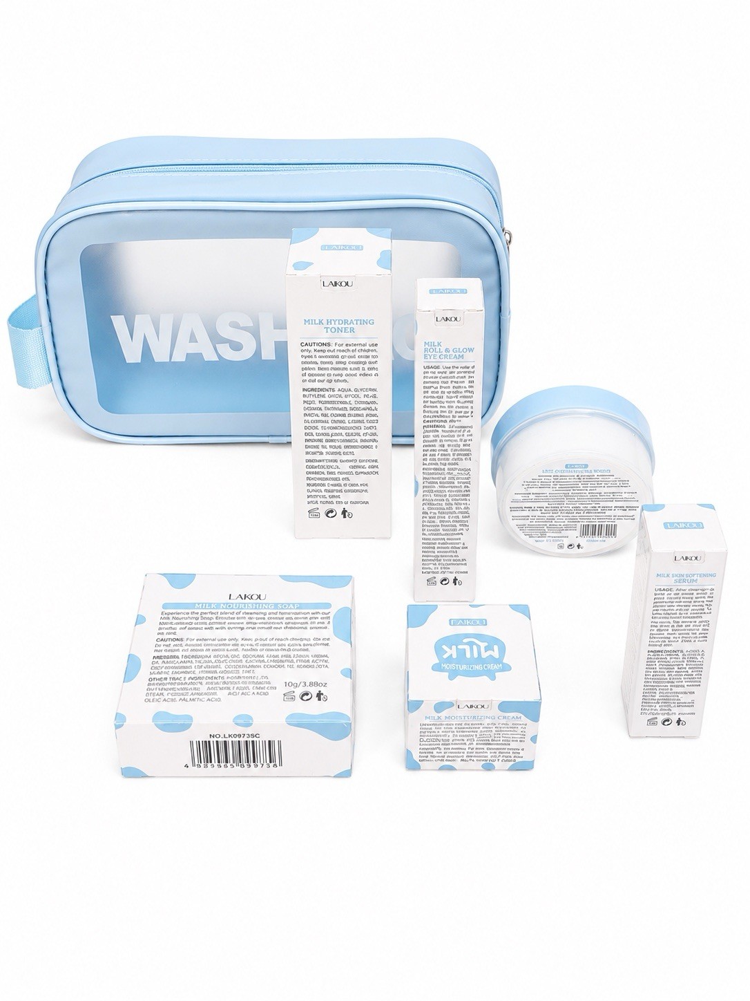 6 Pc Skincare Set |Gentle Daily Care |Gender Neutral |Blue Bag
