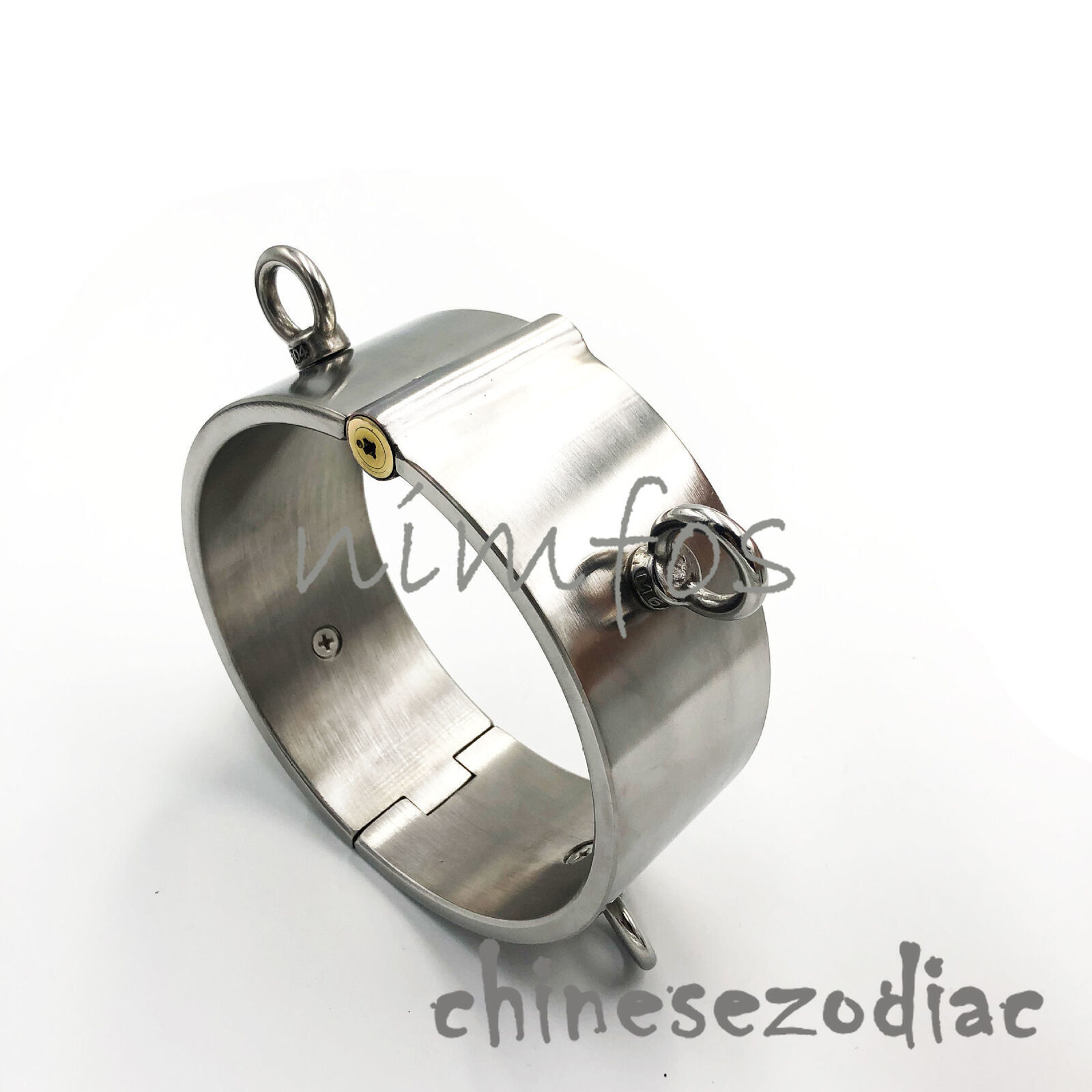 6CM High Heavy Duty 4 Ears Stainless Steel Neck Collar Restraint with Press Lock