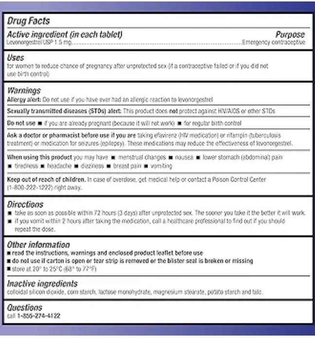 Amazon Basic Care 1.5 mg – Emergency Contraseptive Tablet,. …………176