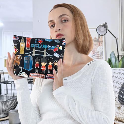 England Travel Cosmetic Bag British Vacation Gifts United Kingdom EnglanBL-BL