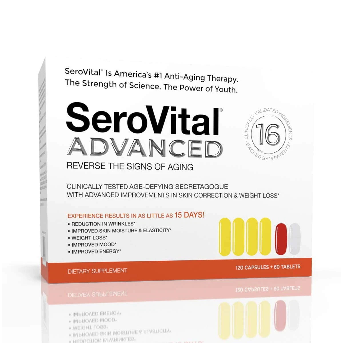 SeroVital Advanced 120 Ct +60 Tablets 30 Day Dietary Supplement ( Pack of 2 )