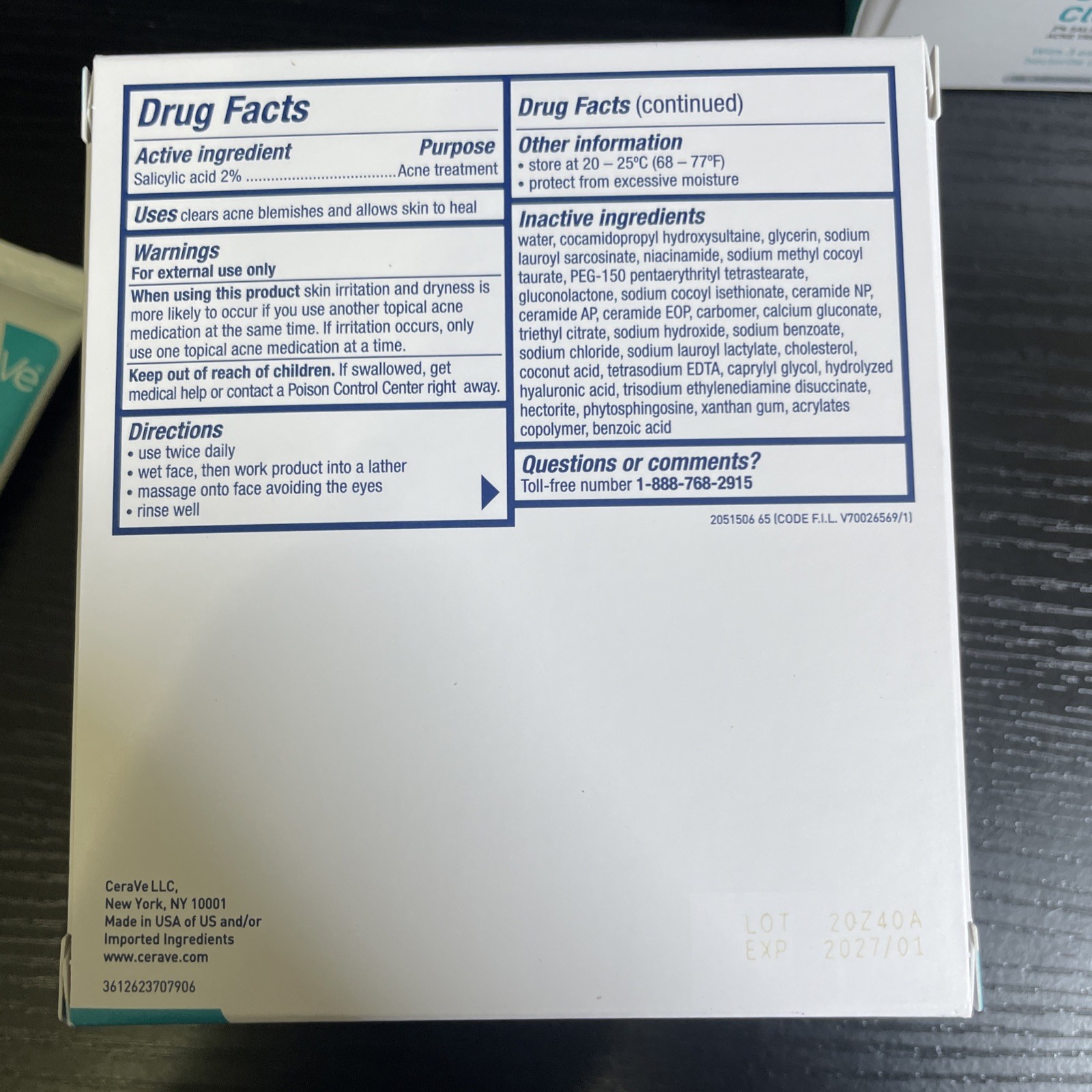 CeraVe Acne Control Cleanser 0.34oz Travel Size Lot of 30 Exp 01/2027