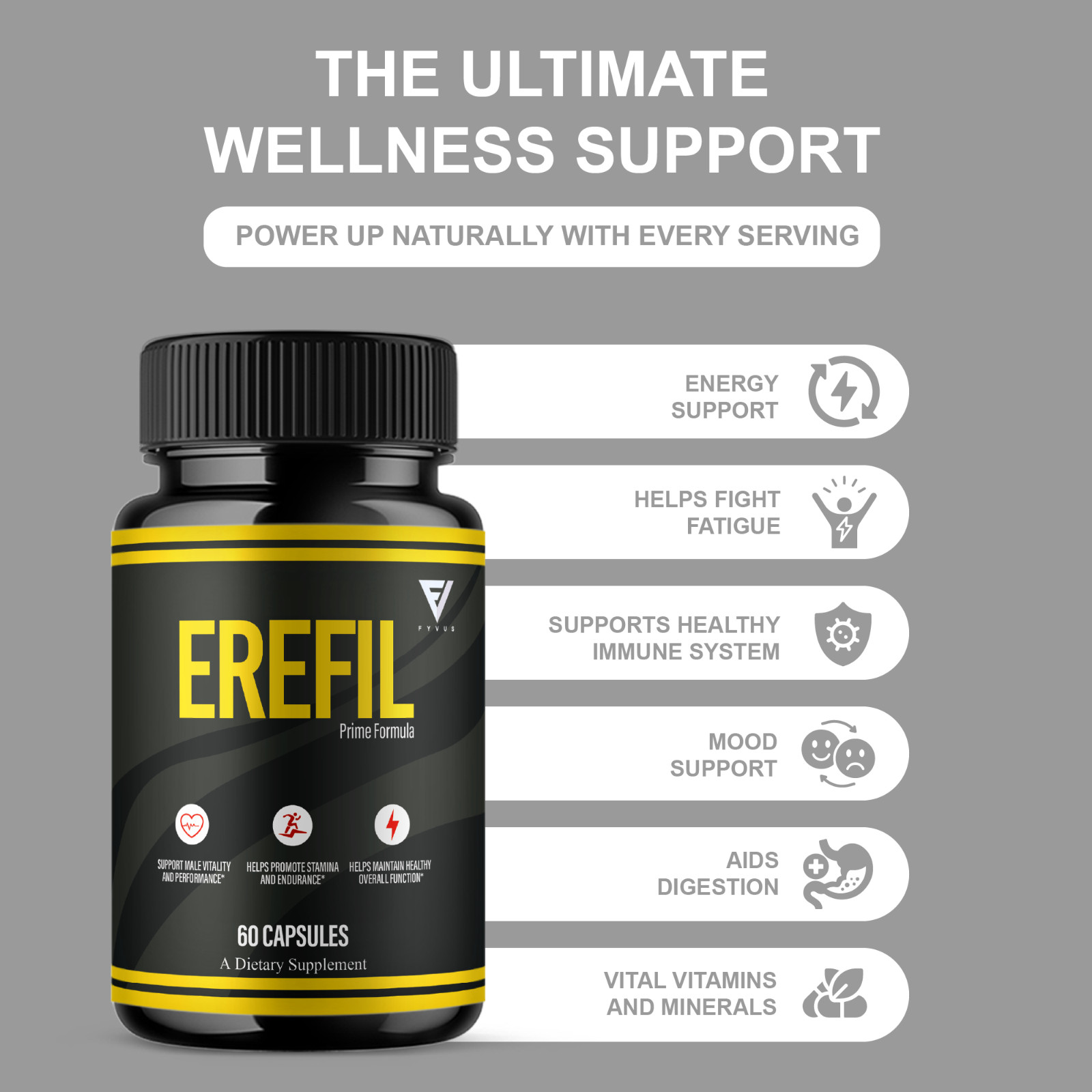 Erefil Premium Performance Capsules, Erefill Supplement (60 Capsules)