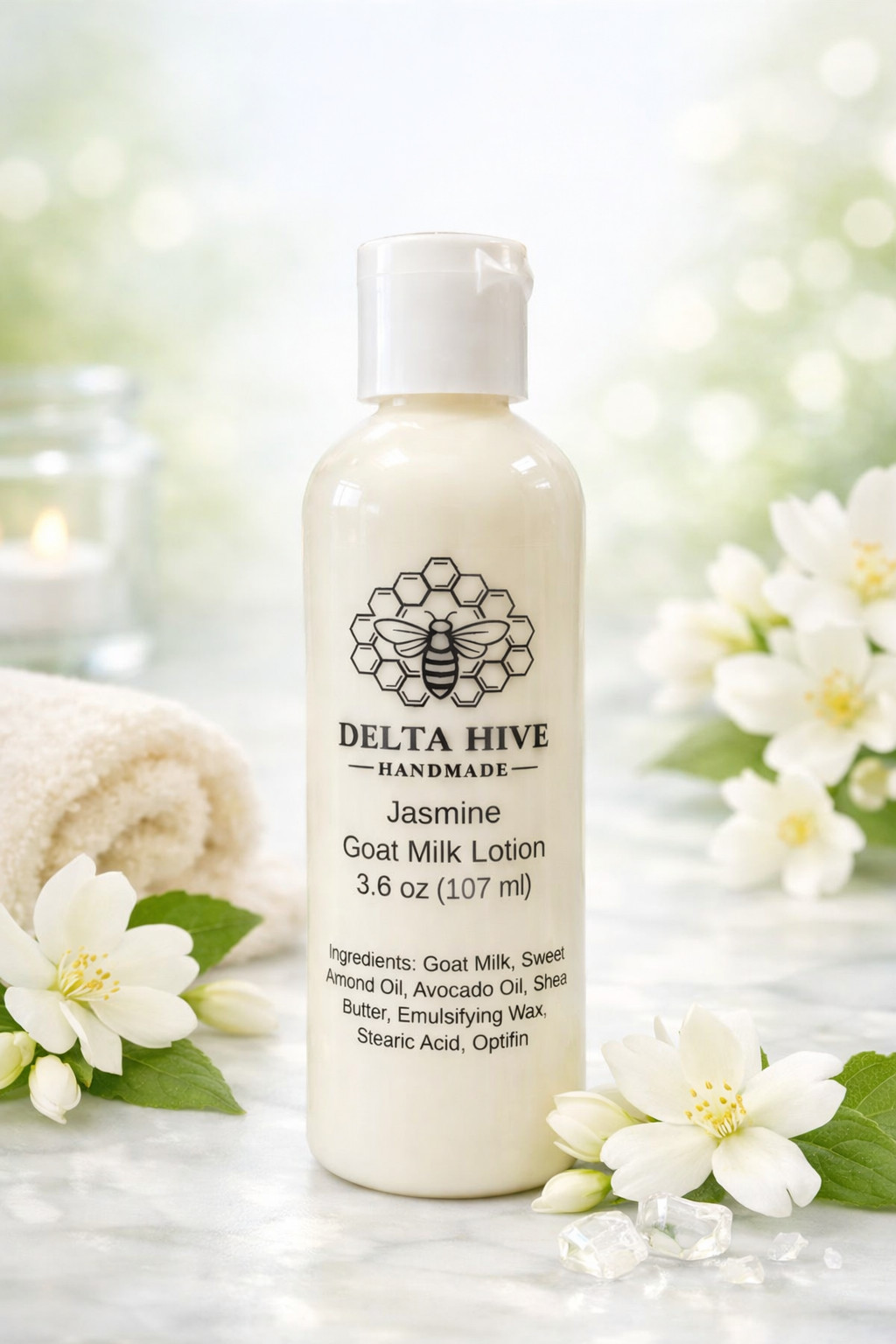 Delta Hive Creamy Moisturizing Goat Milk Lotion – Jasmine Scented 3.6 oz