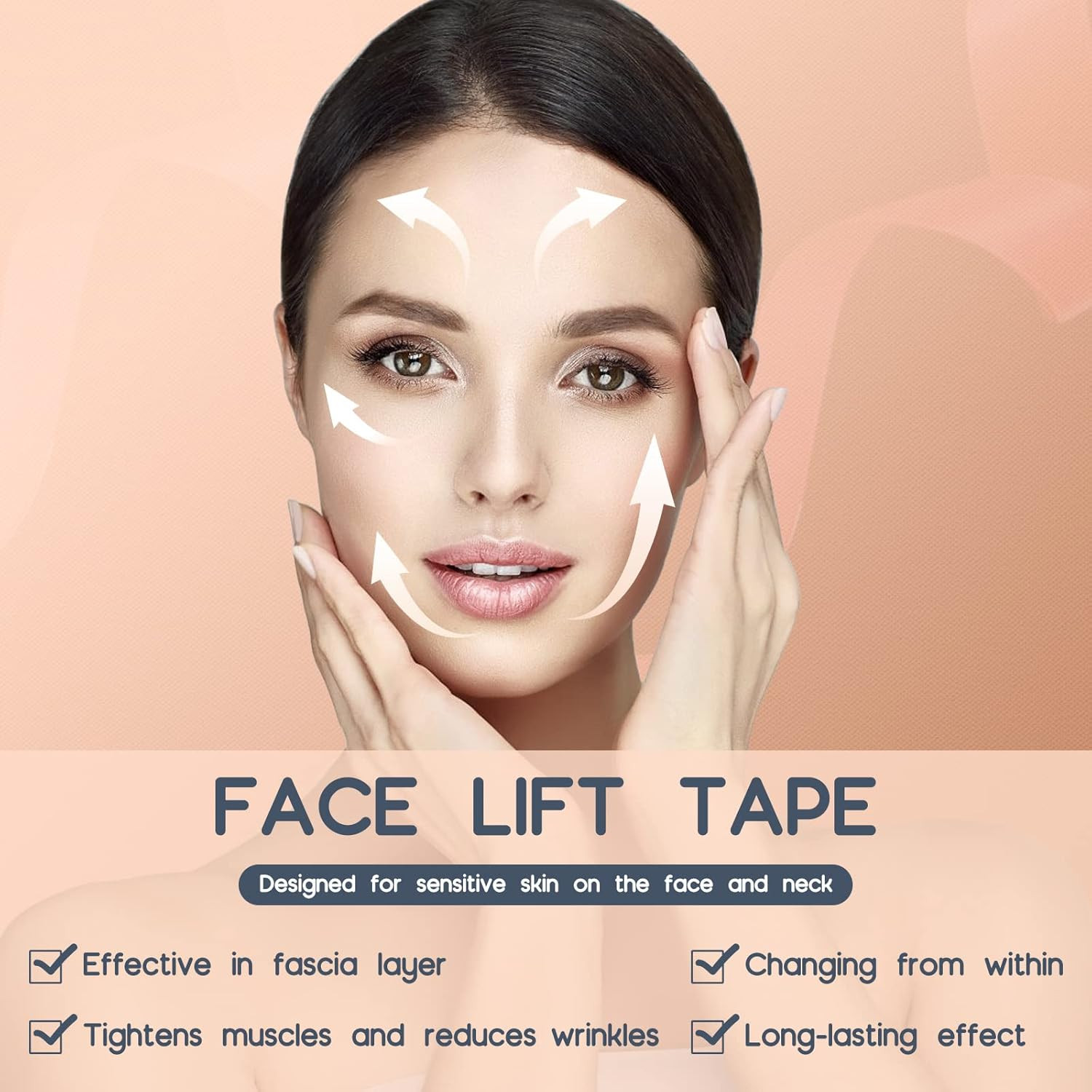 AURUZA 2 Rolls Facial Myofascial Face Lift Tape,Neck & Forehead Smooths Wrinkles