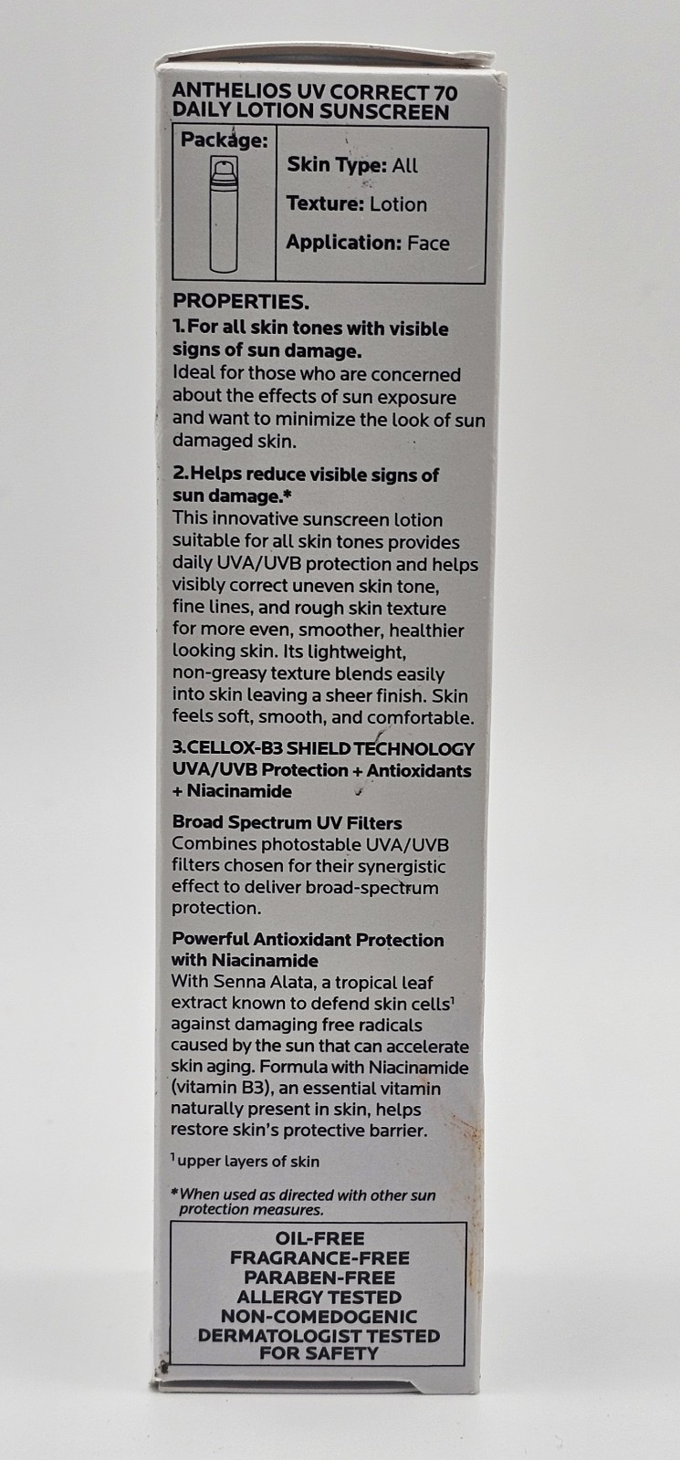 LA ROCHE-POSAY SPF 70 Daily Lotion Sunscreen Cellox-B3 Shield 1.7 Fl. oz NWB
