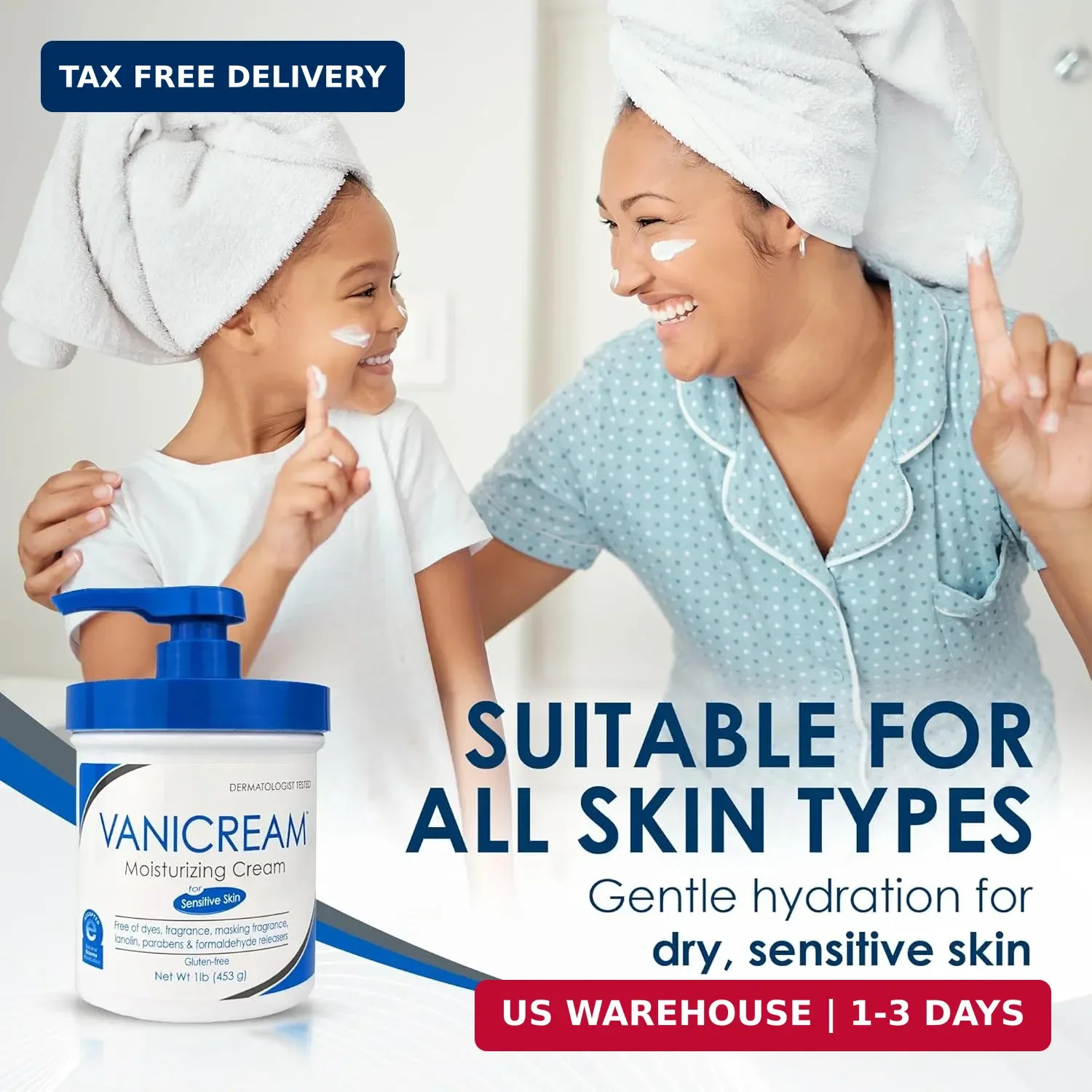 Moisturizing Cream, For Sensitive Skin, 1 lb (453 g), Vanicream